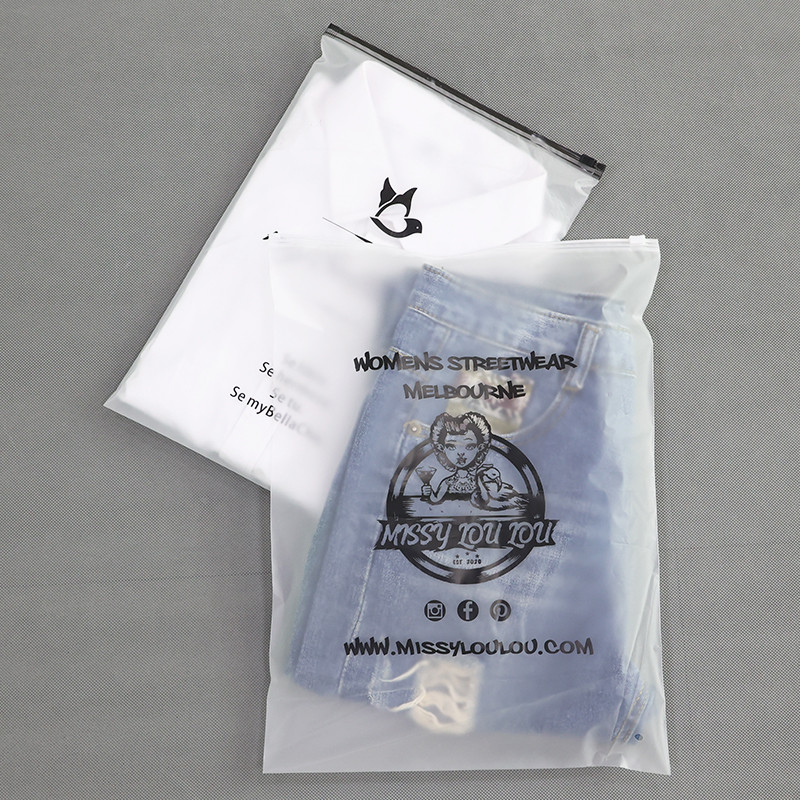 Custom Frosted Biodegradable Plastic Packaging Zipper Bags