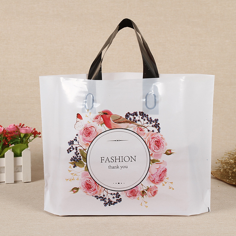 Biodegradable soft loop handle plastic bag | biodegradable plastic bags